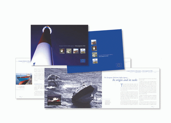 Brochure pour l'Agence Européenne de Sécurité Maritime.