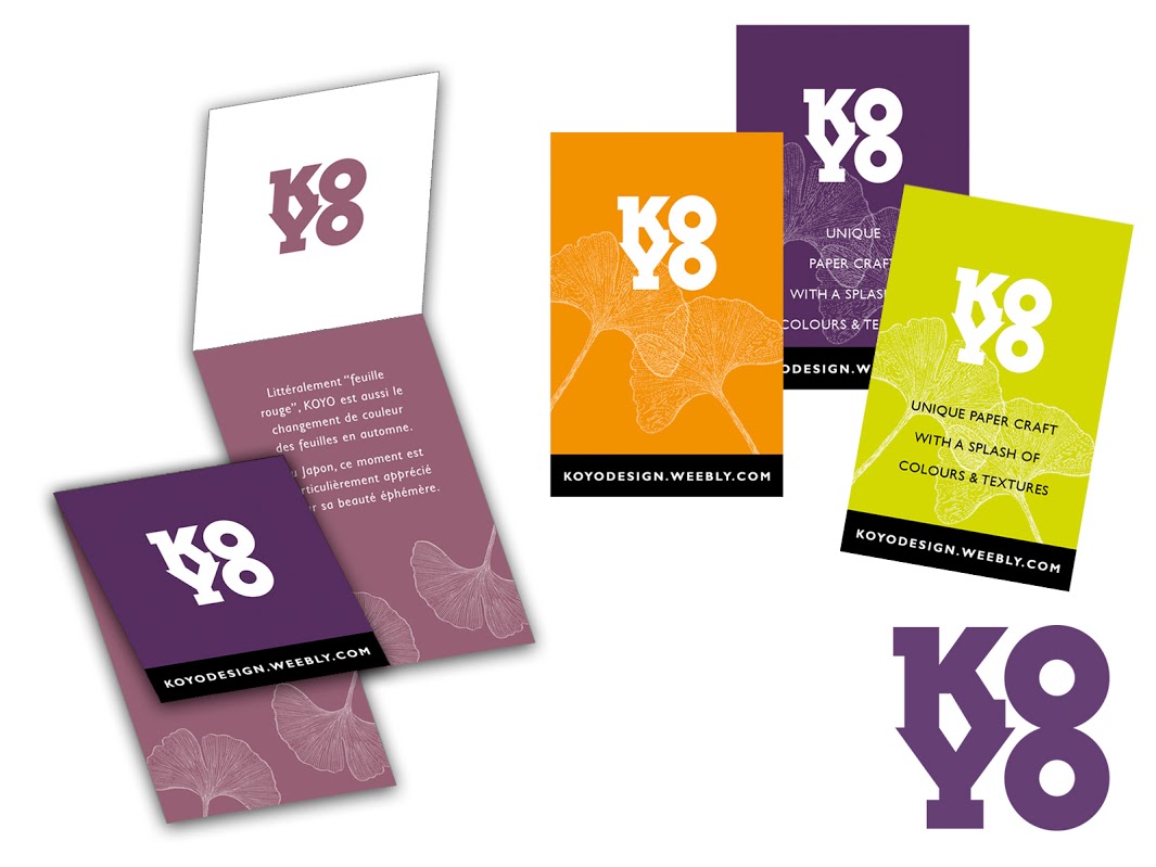 Logo et cartes de visites pour KOYO DESIGN, artiste en création papier.