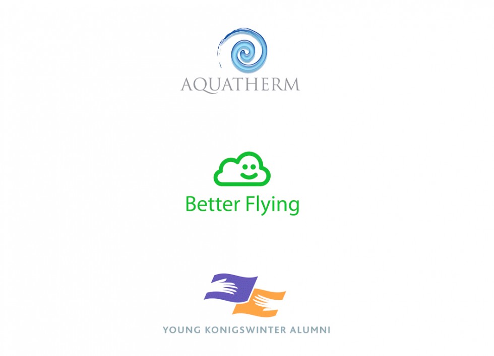 Logo pour un spa, pour ATAG (Air Transport Action Group) et pour une association d'anciens élèves de la Koningswinter.