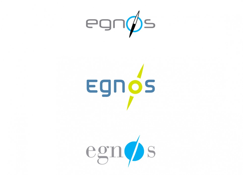 Proposition de logo pour le service EGNOS (European Geostationary Navigation Overlay Service), soit Service Européen de Navigation par Recouvrement Géostationnaire.