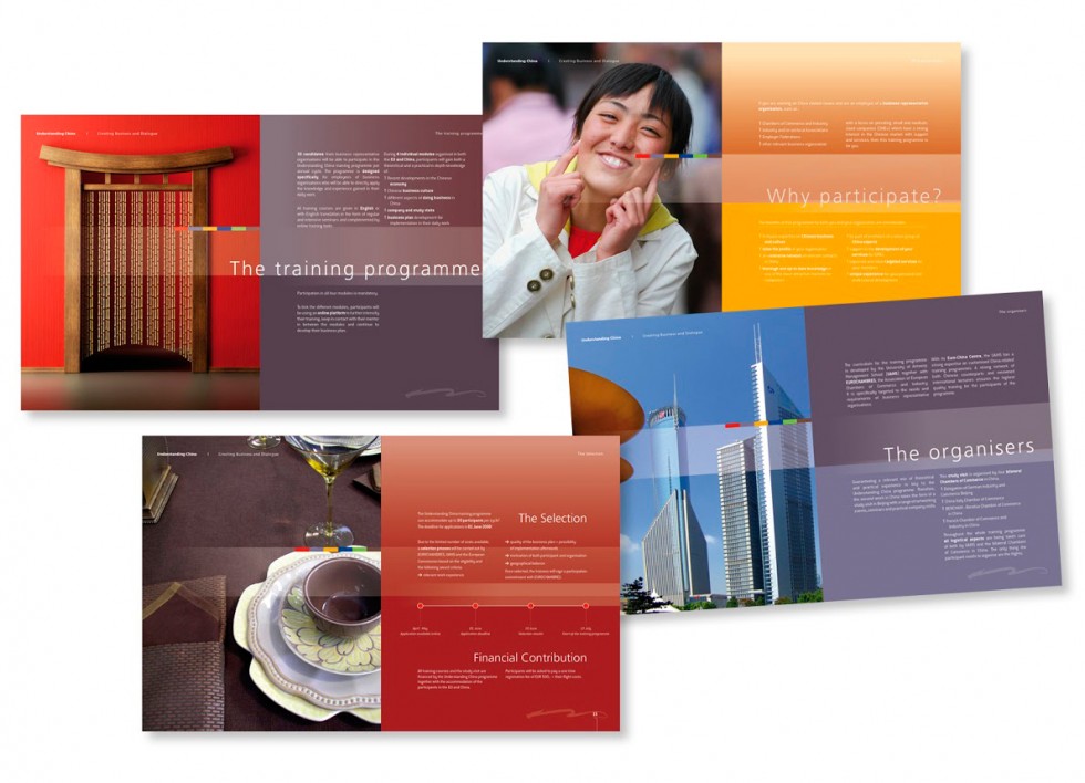 Brochure pour un programme organisé par la chambre de commerce Europe-Chine.