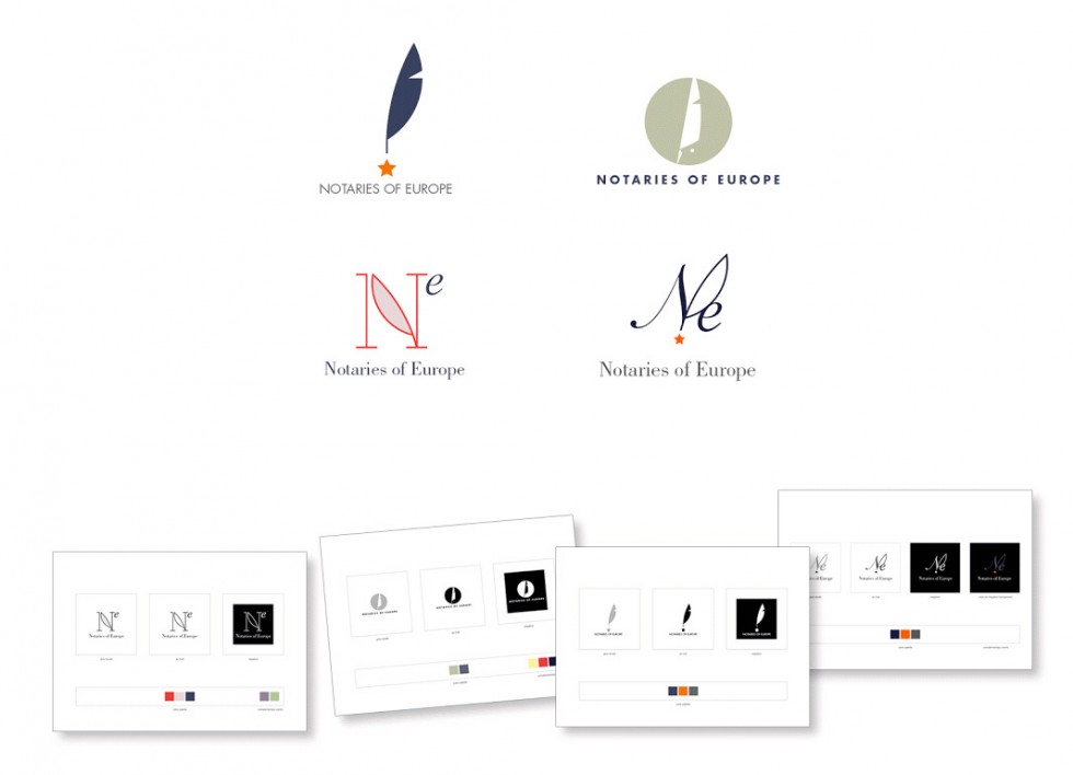 Propositions de logos pour l'association européenne des notaires.
